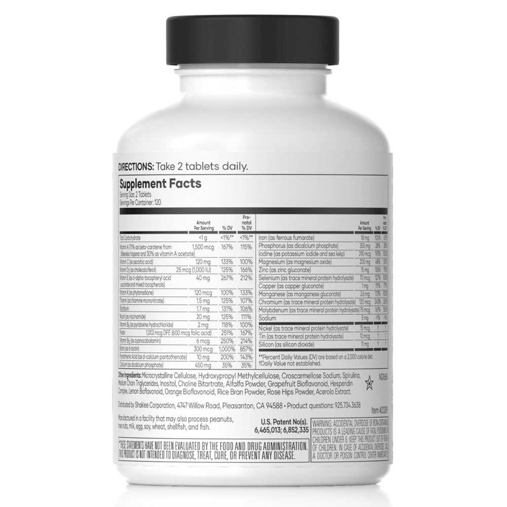 Shaklee Vita-Lea Women bottle label showing prenatal and postnatal nutrition