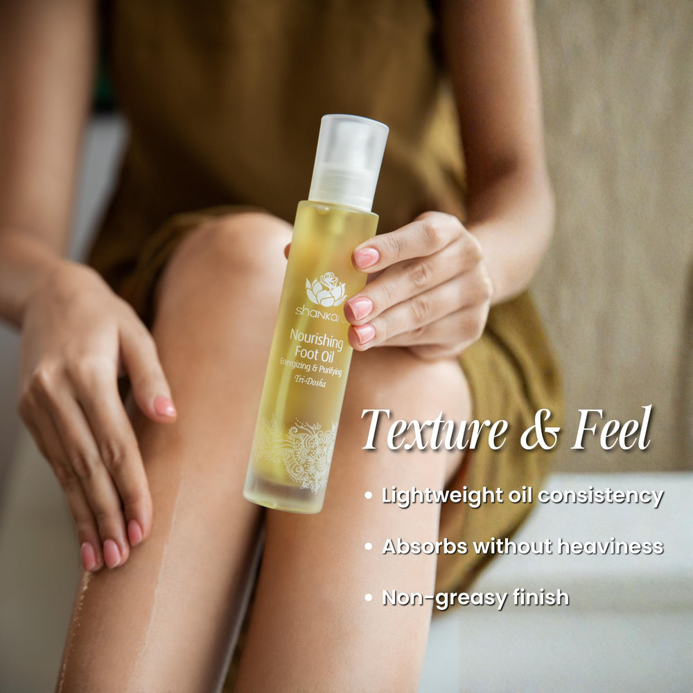 Shankara Nourishing Foot Oil neem ingredient purifies and comforts skin.