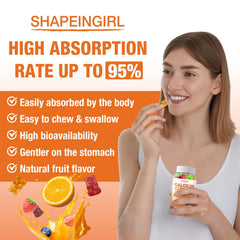 SHAPEINGIRL packaging close-up emphasizes vegan and non-GMO qualities.