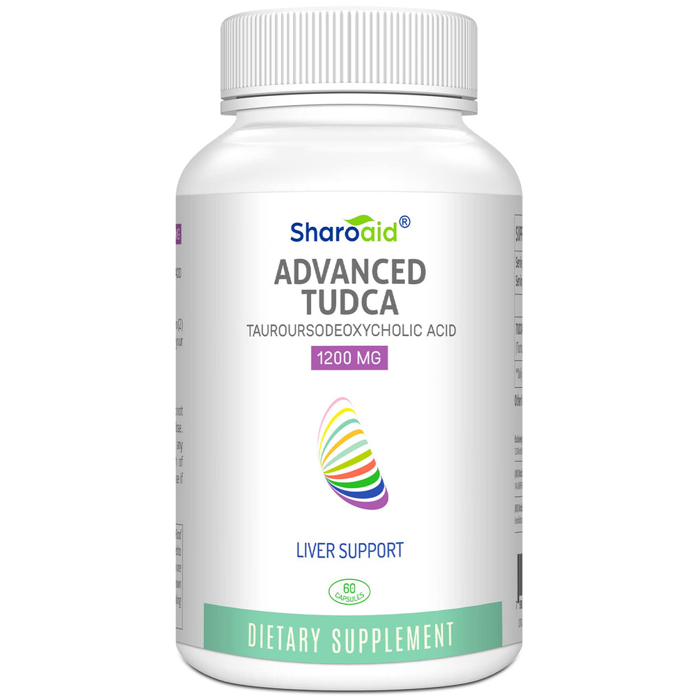 Sharoaid Tudca bottle front highlighting high-potency liver support
