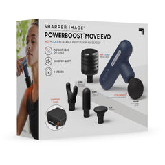 Sharper Image blue finish highlights modern design during recovery routines.