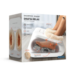 Sharper Image Shiatsu Luxe Foot Massager features storage-friendly design for easy home use.