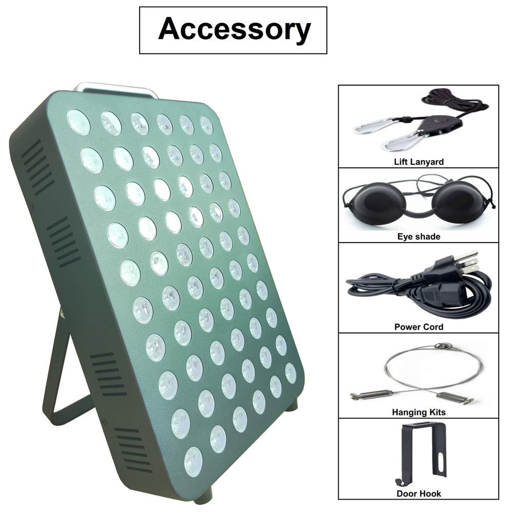 SHASHKA red light panel desk-setup image highlights portable, travel-friendly design.