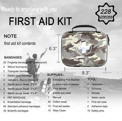 SHBC 228-piece kit open layout with organized contents for easy use