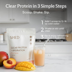Shed Clear Protein lactose-free powder designed for easy digestion