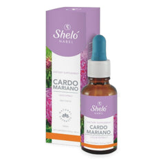 Sheló NABEL Milk Thistle drops bottle close-up for easy daily use.