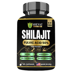 SHEVAT VITAMINS Himalayan Shilajit Capsules bottle with 90-count for daily energy support