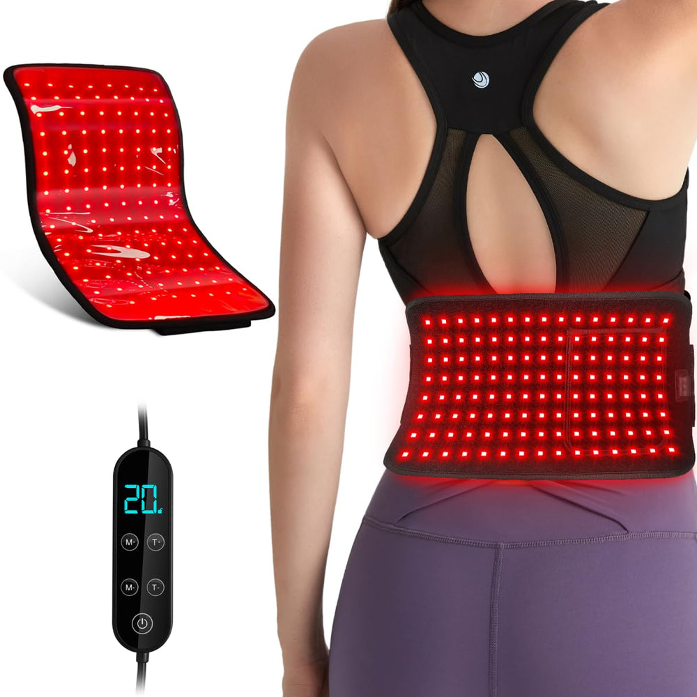 SHEVIEW red light therapy pad close-up of 660nm LEDs for skin comfort and relaxation