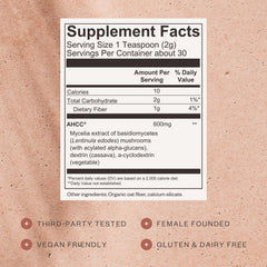 SHII AHCC Daily Immunity Powder poured into water for quick mixing