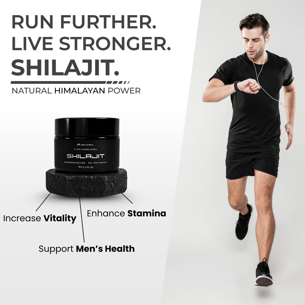 SHILAHEAL 78% fulvic acid and 85+ minerals displayed for nutrient support.