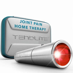 SHINE Deep Red device front view showing joint comfort and skin health benefits