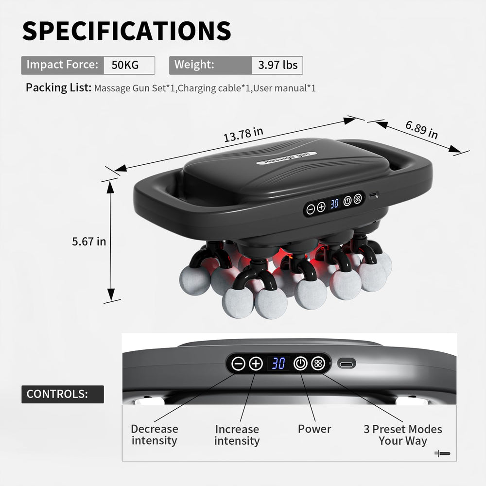 Shineforu 1800mAh battery provides extended cordless massage sessions.
