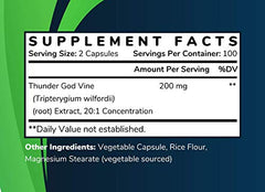 Peeled Thunder God Vine root extract emphasizes peeled root source.