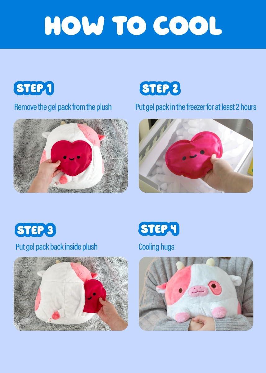 Shopzoki grape bat plush with removable gel pack for easy washing.