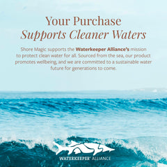 Glass with a serving of Shore Magic collagen powder ready to enjoy.