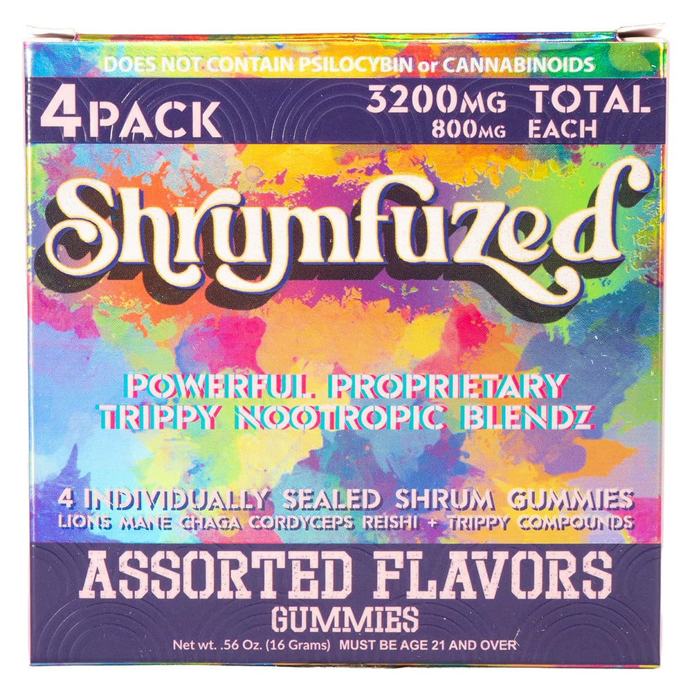 Shrumfuzed nootropic gummy Reishi bottle supports calm focus and wellness