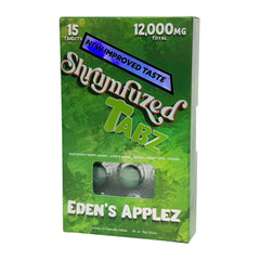 Shrumfuzed 15pk edens-applez box highlighting safety and tamper-evident packaging