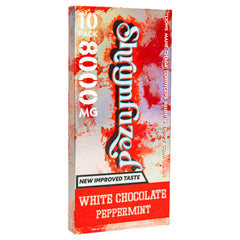 Shrumfuzed white chocolate peppermint gummy flavor close-up