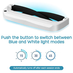 SHUFFLE LIFE light therapy glasses set to 15 minutes for quick sessions