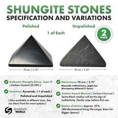 Shungite World unpolished pyramid 70 mm promotes calm near computer
