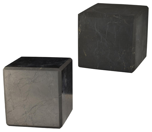 Shungite World polished 60mm cube for protection and display.