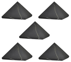 Shungite World pyramid front view promotes grounding energy for desk spaces