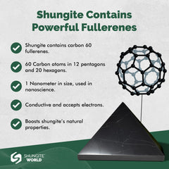 Shungite World gift-ready pyramid for thoughtful home or office decor.