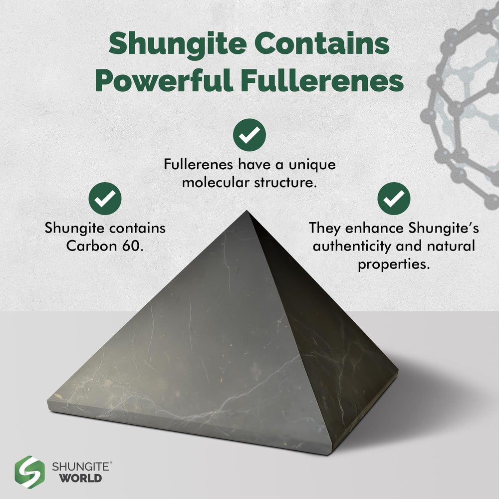 Shungite World grounding pyramid suits Reiki or grounding rituals at home