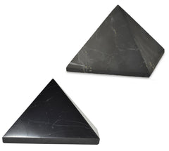 Shungite World 2-piece pyramids polished and unpolished for home energy balance.
