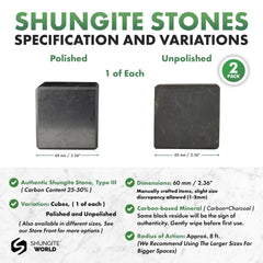 Shungite World unpolished 60mm cube for grounding spaces.
