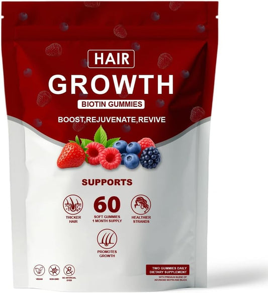 Shwfhi Hair Growth Gummies berry bottle promotes daily hair nourishment.