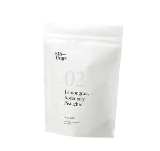 Siblings Candle Refill Kit wax bag for clean, easy melt-and-pour candles.