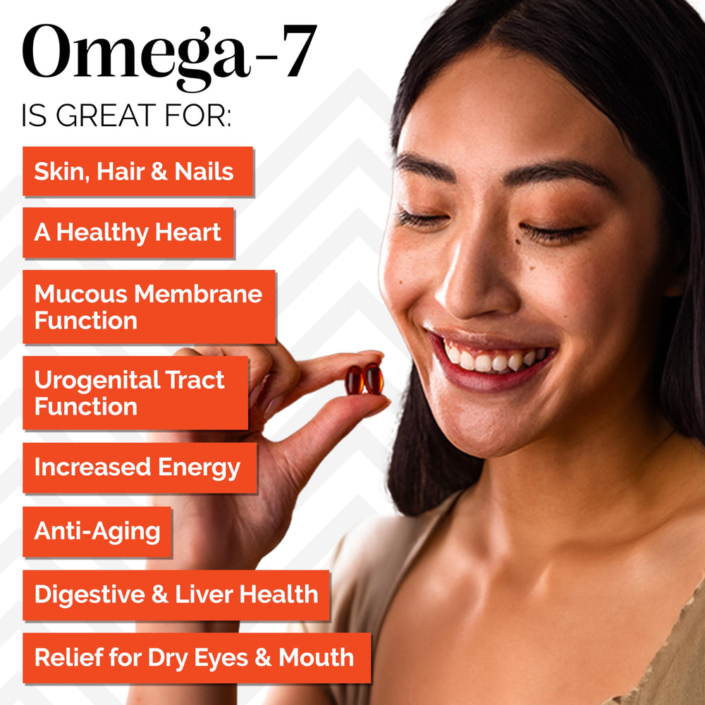 Closeup of Sibu Omega-7 softgels highlighting their smooth texture.