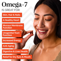 Closeup of Sibu Omega-7 softgels highlighting their smooth texture.