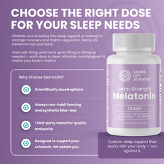SIERRA LIFE SCIENCES melatonin non-GMO logo on packaging.