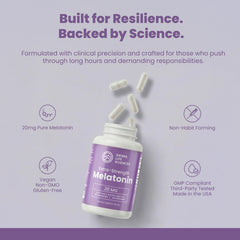 Melatonin bottle on a nightstand for a calming bedtime routine