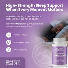 Two easy-to-swallow softgel melatonin capsules from SIERRA LIFE SCIENCES