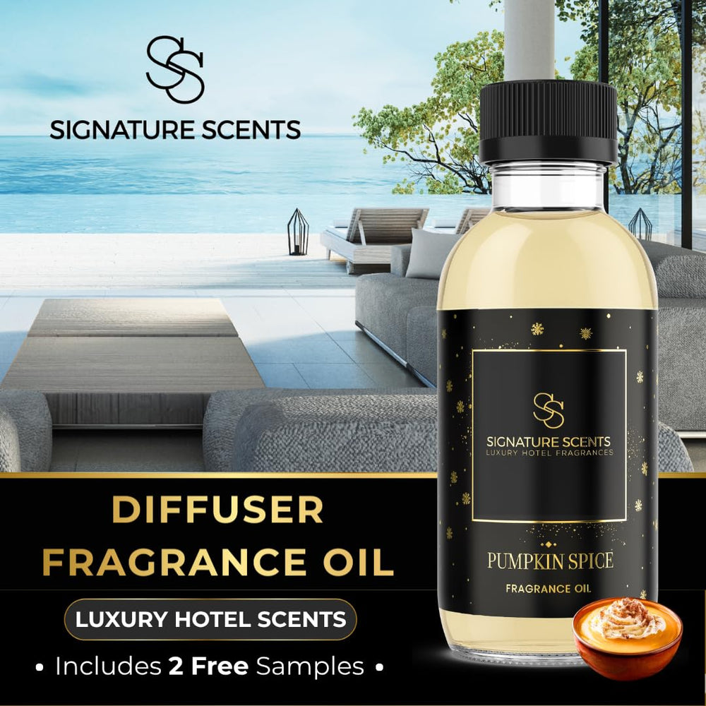 Signature Scents Pumpkin Spice diffuser in use creating warm autumn ambiance.