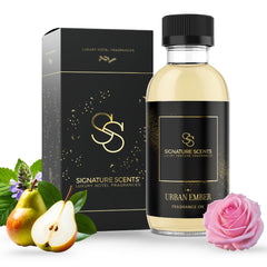 Signature Scents Urban Ember bottle and diffuser for premium hotel-inspired home ambiance.