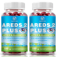 SIGNILIFE AREDS 2 Plus bottle shown, highlighting antioxidant eye health support.