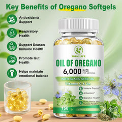 SIGNILIFE oil label highlights carvacrol and thymoquinone content.