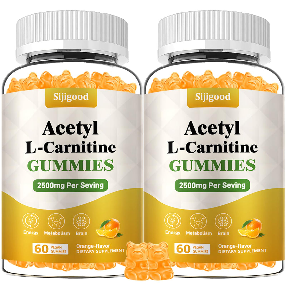 Sijigood Acetyl L-Carnitine gummies bottle close-up for daily energy support.