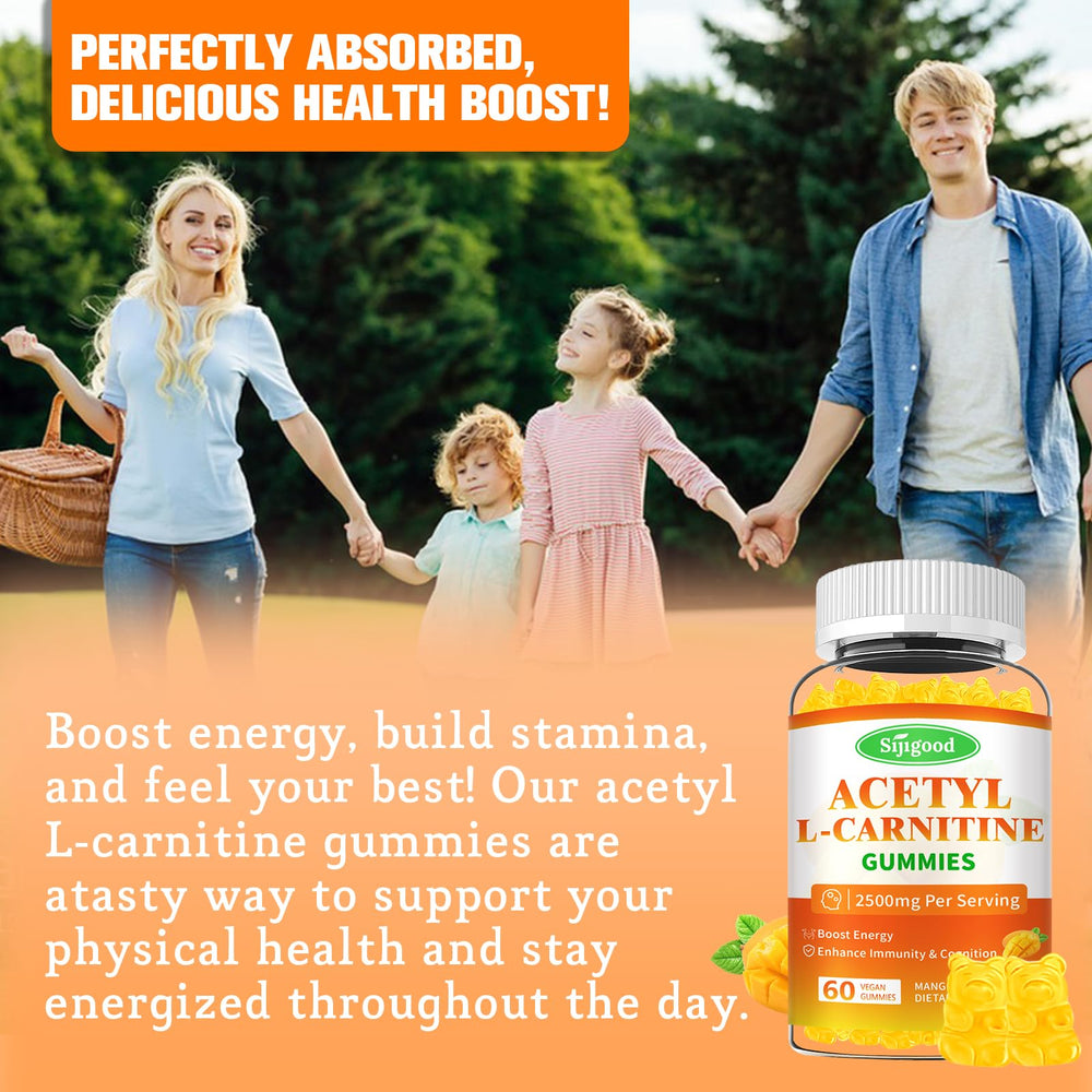 Sijigood gummies on a desk beside vitamins for daily wellness