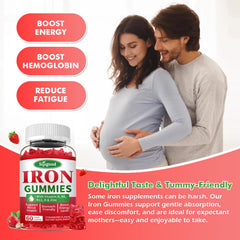 Sijigood Iron Gummies strawberry back nutrition facts for transparency