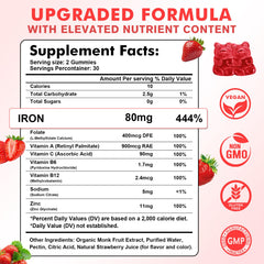 Sijigood Iron Gummies strawberry pack-shot showing 120-count bottle