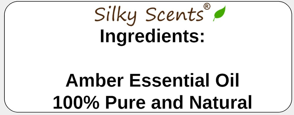 Packaging image of Silky Scents Amber Oil bottle ready for home use