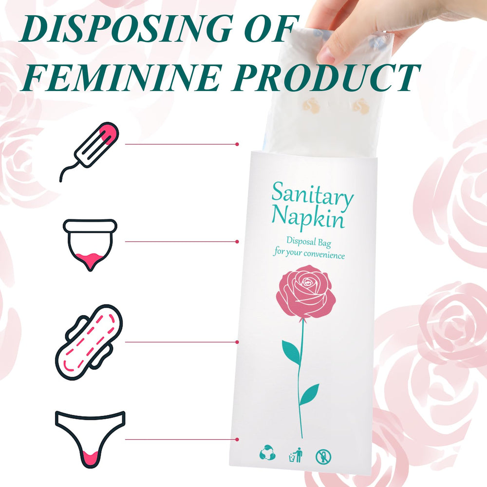 SilTriangle multiuse disposal bags suitable for tampons, pads, diapers, and small waste