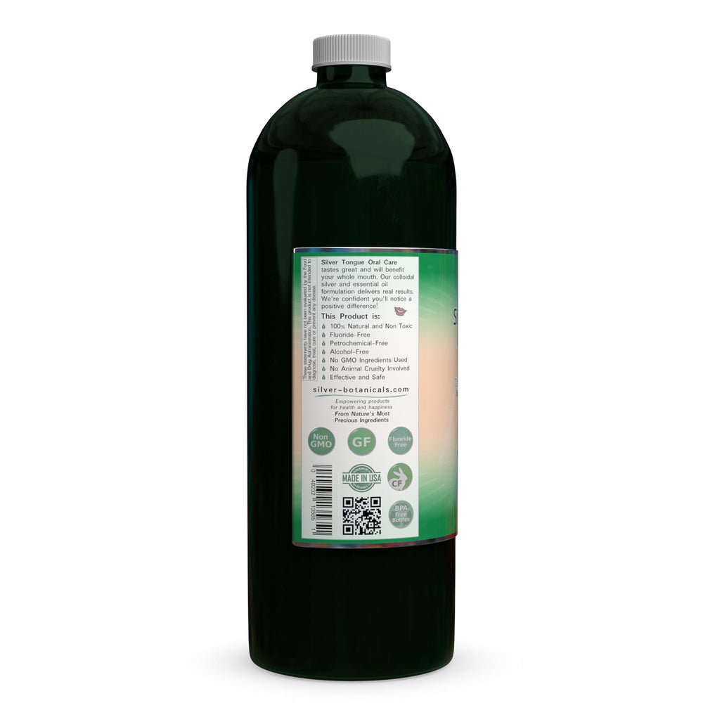Cap close-up shows safe, USA-made natural mouthwash