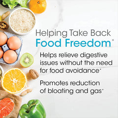 Silver Fern bottle with capsules beside meals for easier digestion