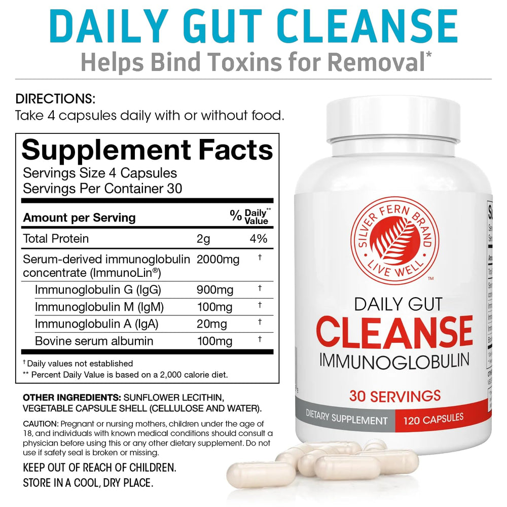 Silver Fern Cleanse label details highlight ingredients and usage.